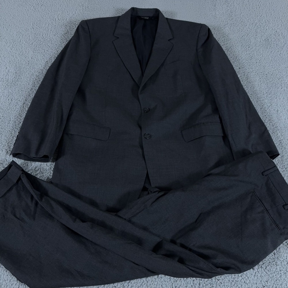 Jos‎ A Bank 2-Piece Suit Mens 46 Long Pants 41x33 Gray Jacket Slacks Trousers